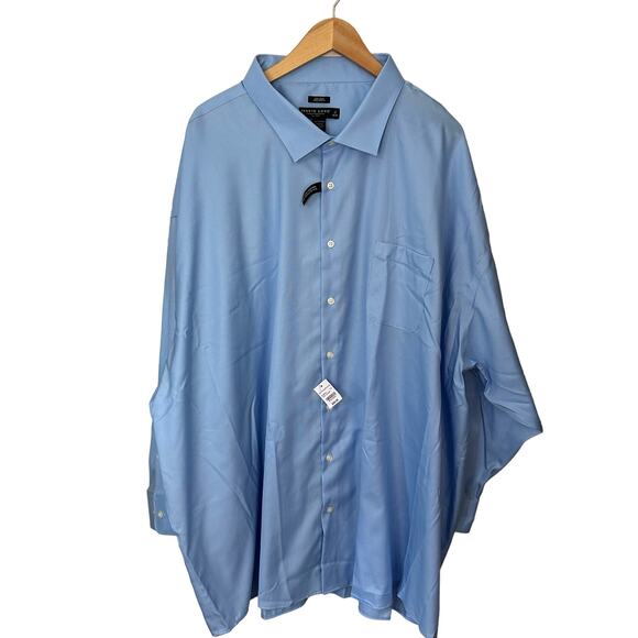 Pronto Uomo Executive Fit Dress Shirt Mens 22 34/35 Non Iron Button‎ Up Blue - Picture 1 of 8